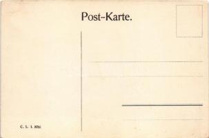 Würmlach im Gaital, Chr. Zebedin's Gasthaus zum Hirschen / hotel, winter. Art Nouveau floral