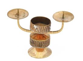 Szabó Gyula (1907 - 1972): Kétágú gyertyatartó. Jelzett, 20x15 cm