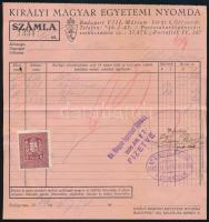 1934 Királyi Magyar Egyetemi Nyomda fejléces számla