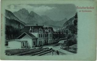 Gstatterboden, Reichenstein, Bahnhof / railway station at night (Rb)