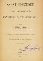 Répássy János: Szent Beszédek a róm. kat. egyházi év ünnepeire és vasárnapjaira I.-II.. Eger, 1886. ...