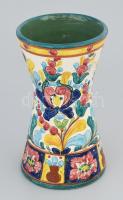Olasz multicolor design váza, jelzett, mázhibával, m: 20 cm