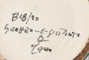 Olasz multicolor design váza, jelzett, mázhibával, m: 20 cm