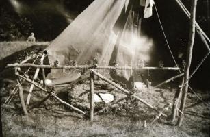 cca 1930-1940 6 db fotónegatív cserkésztáborokról, túrázásról, 6×7 cm