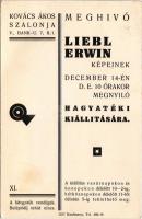 1930 Liebl Erwin képeinek hagyatéki kiállításának meghívója. Kovács Ákos szalonja, Budapest V. Bank utca 7. (non PC) (fl)