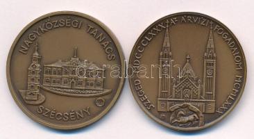 1980. "Szent Gellért / Szeged MDCCCLXXX - Árvízi fogadalom MCMLXXX" kétoldalas bronz emlék...