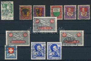 Svájc 1913-1936 Pro Juventute 12 db bélyeg, stecklapon (Mi EUR ~220.-)