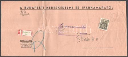 1942 4. súlyfokozatú, nagyméretű ajánlott helyi levél 50f bérmentesítéssel, "BUDAPEST". A nagyméretű levelek ritkán maradtak meg! (hajtott / folded)