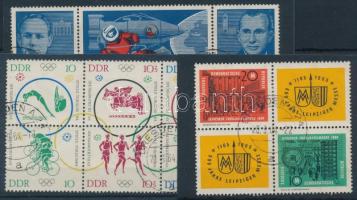 1964-1965 Kis tétel, benne négyestömb, hatostömb + hármascsík Mi 1012-1013, Mi 1039-1044 + 1138-1140