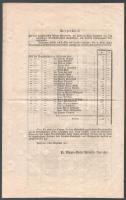 1802 Pest, kórházi ügyekkel kapcsolatos nyomtatvány, kimutatás
