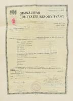 1940 Bp., Markovits György izraelita vallású diák érettségi bizonyítványa