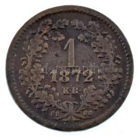 1872KB 1kr Cu "Angyalos címer" T:VF ph. Adamo M4.1