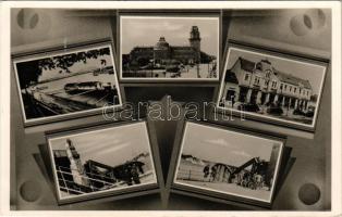 1941 Zenta, Senta; mozaiklap felrobbantott híddal. Tóth Gyula fényképész kiadása / multi-view postcard with blown-up bridge