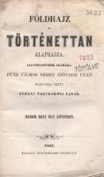 Pütz Vilmos, [Wilhelm]: A földrajz és történettan alaprajza. Algymnasiumok számára. Pütz Vilmos német szövege után magyarra tette néhány nagykőrösi tanár. Három rész egy kötetben. Pest, (1854-1855). Kiadja Heckenast Gusztáv (Nyomatott Landerer és Heckenastnál.) [8] + 151 + [1] p.; [4] + 140 p.; IV + 145 + [3] p. Wilhelm Pütz (1806-1877) kölni német pedagógus, földrajz- és történelemkönyvek sikeres, befutott szerzője. Három részre osztott munkája döntően történelmi természetű, és a német közoktatás számára foglalja össze az ókor, a középkor és az 1815-ig számított újkor mitológiai, vallástörténeti, esemény- és diplomáciatörténeti tudásanyagát, az ókori részeket leszámítva nyugat-európai fókusszal, kiemelten kezelve a németföldi fejleményeket. Az olvasmányos stílusban, a kor pedagógiai szintjén megírt munka olykor művelődéstörténeti és társadalomtörténeti részletekre is kiterjed, magyar fordítása ízes nyelven készült; Wilhelm Pütz erősen katolikus szemlélete pedig a nagykőrösi református pedagógusok fordításában sokat szelídül. A munka beosztása: Első rész: Ó-kori földrajz és történettan alaprajza (476-ig). Második rész: Középkori földrajz és történettan alaprajza (476-1492). Harmadik rész: Újkori földrajz és történettan alaprajza (1492-1815). Példányunk levelein enyhe foxing, kötetünk fűzése meglazult, hátsó fedőborítóján szakadásnyom. Könyvtári duplum. Fűzve, hiányos, sérült gerincű kiadói borítóban, a hátsó fedőborítón sérülés.