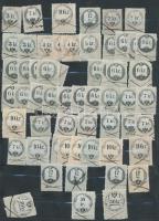 1858-63.illetékbélyeg összeállítás kétoldalas stecklapon sok bélyeggel