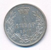 Szerbia 1912. 1D Ag "I. Péter" T:XF Serbia 1912. 1 Dinar Ag "Petar I" C:XF