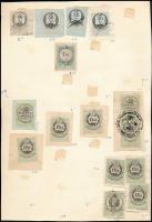 1858-1870 lletékbélyeg összeállítás két oldalas lapon fogazat változatokkal