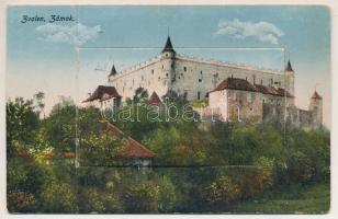 1932 Zólyom, Zvolen; Zámok / vár. leporellólap 10 képpel, közte vasútállomás / castle. leporellocard with 10 pictures, including the railway station