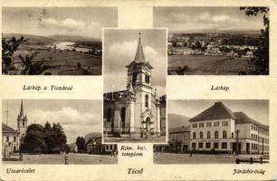 Técső with national flag and regional court