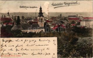 1903 Ungvár, Uzshorod, Uzhhorod, Uzhorod; Czeholnai templom, látkép. Szenczer Henrik kiadása / church, general view (felületi sérülés / surface damage)