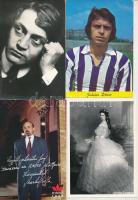 73 db MODERN magyar motívum képeslap és fotó: színészek, színésznők, híres emberek, aláírtak is