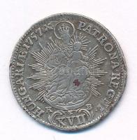 1757K-B 17kr Ag "Mária Terézia" (5,88g) T:VF karc / Hungary 1757K-B 17 Kreuzer Ag "Ma...