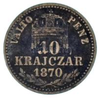 1870KB 10kr Ag "Váltó Pénz" T:VF patina Adamo M10.1