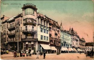 Zagreb, Zágráb; Jelacicev trg / square, shop of S. Stanisic (kopott sarkak / worn corners)