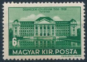 1938 Debrecen 6f a POSTA szó "T" betűjén nyúlvány tévnyomat (**10.000)