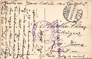 1916 Budapest XI. Gellérthegyi barlang, villamos + "CSOBÁNCZ UTCAI HADIKÓRHÁZ" (EK)