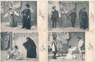 1904 Giuseppe Verdi: Ernani - 11 db régi képeslap "SMYRNA Österreichische Post I." bélyegzésekkel / 11 postcards with  "SMYRNA Österreichische Post I." cancellations