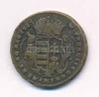 1763. Rézdénár "Mária Terézia / zárt korona" T:VF,F Huszár: 1756, Unger III.: 1278