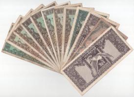 1945-1946. 12db vegyes pengő bankjegy T:F-VG