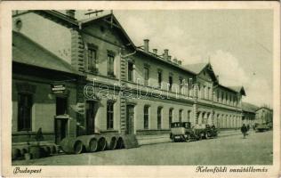 Budapest XI. Kelenföld, vasútállomás, vasúti vendéglő, automobilok (fa)