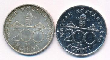 1992. 200Ft Ag "MNB" + 1994. 200Ft Ag "Deák" T:XF ph., patina Adamo F13, F13.1