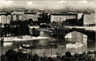 Budapest, Margit híd, Margitsziget, villamos. Képzőművészeti Alap