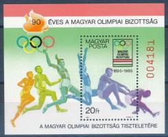 1985 90 éves a Magyar Olimpiai Bizottság ajándék blokk (26.000)