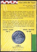 Franciaország 2003. 1/4&#8364; Ag "100 éves a Tour de France" emléklapon T:BU
