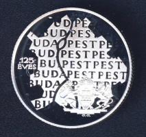 1997. 750Ft Ag "Budapest egyesítésének 125. évfordulója" T:PP Tanúsítvánnyal!