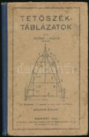 Ödönfi László: Tetőszék táblázatok. Bp., 1924. Vállalkozók lapja. 91 + 3 p.Reklámokkal, egészoldalas illusztrációkkal, kiadói félvászon kötésben