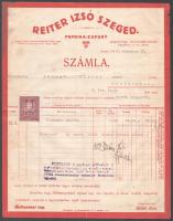 cca 1930 2 db szegedi paprika kereskedő fejléces számla: Reiter Izsó, Szeredai József