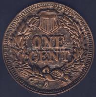 USA 1877. "One Cent" mintájára készült extrém nagyalakú Br plakett T:2