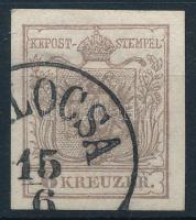 1850 6kr MP III. lemezhiba az alsó keresztvonalon "(KA)LOCSA"