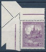 1928 Pengő-fillér II. 16f érdekes ívsarki elfogazással