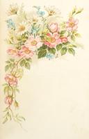 1892/1893 Díszes csatos emlékkönyv, kassai bejegyzésekkel, rajzolt tájképpel