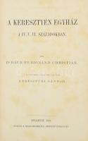 Dr. Baur Ferdinánd Chrisztián: A keresztyén egyház a IV. V. VI. századokban. Protestáns Theologiai Könyvtár XI. kötet, Bp., 1879, Magyarországi Protestansegylet, kopott egészvászon kötés, foltos lapok, tulajdonosi bejegyzés.