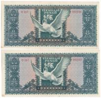 1946. 10.000.000P (2x) sorszámkövetők "O 247 092166 - O 247 092167" T:XF Adamo P26
