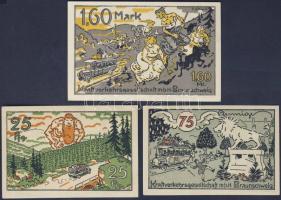 Német Birodalom/Weimari Köztársaság/Braunschweig 1921. 25Pf+75Pf+1.60M 3klf db, teljes sor T:I