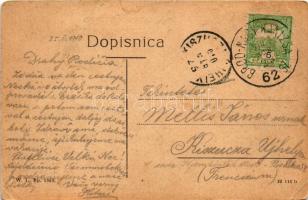 1910 Kőrös, Krizevac, Krizevci; Kolodvorska ulica / street view. W.L. Bp. 1568. + "BROD - NAGY-...