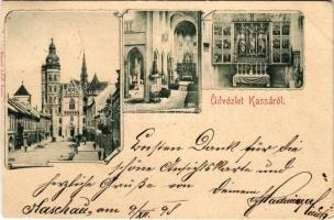 1898 (Vorläufer) Kassa, Kosice; Székesegyház, belső. Maurer Adolf kiadása / cathedral, interior. Art Nouveau (vágott / cut)